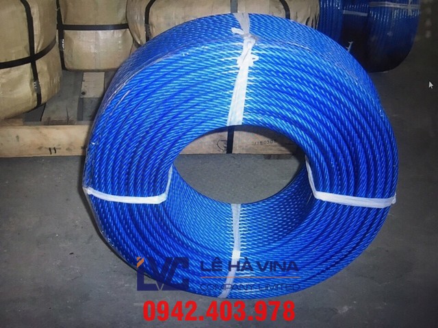 Dây cáp thép bọc nhựa, Cáp thép bọc nhựa, Giá cáp bọc nhựa, Lê Hà Vina, Cáp bọc nhựa bấm chì