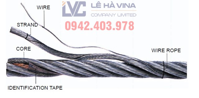 cáp thép 6x36, Công Ty Lê Hà Vina, Lê Hà Vina, cáp thép, cáp thép 6x36 Hàn Quốc, cáp cẩu, Phân loại cáp thép 6x36, Cáp thép 6x36+FC cáp lõi đay, Cáp thép lõi thép 6x36+IWRC, lõi thép 