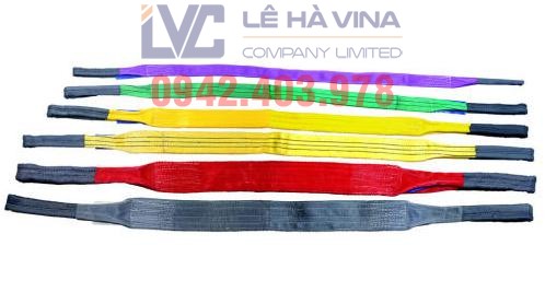 Cáp vải cẩu hàng, cáp dù, cáp bạt, dây vải nâng hàng, dây cẩu vải, cáp bẹ, Lê Hà Vina, cấu tạo của cáp vải cẩu hàng, sử dụng cáp vải cẩu hàng, Công ty TNHH Lê Hà VINA
