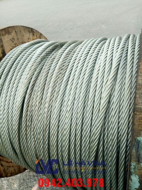 Cáp mạ 6x36+iwrc, Cáp mạ, Lê Hà Vina, Cáp cứng viễn thông, Cáp bọc nhựa, Cáp neo giằng