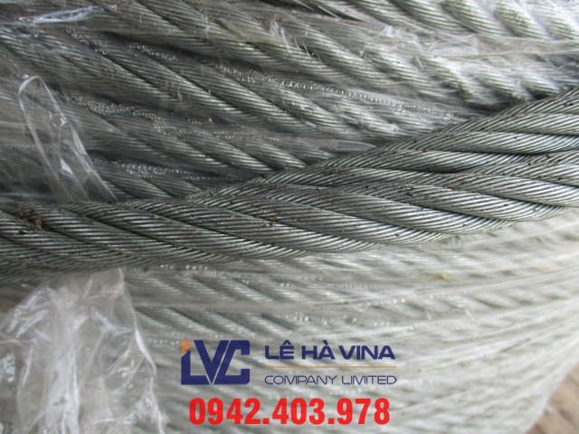Cáp mạ 6x36+iwrc, Cáp mạ, Lê Hà Vina, Cáp cứng viễn thông, Cáp bọc nhựa, Cáp neo giằng