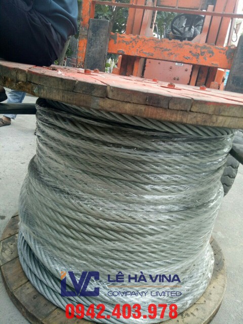 Cáp mạ 6x36+iwrc, Cáp mạ, Lê Hà Vina, Cáp cứng viễn thông, Cáp bọc nhựa, Cáp neo giằng