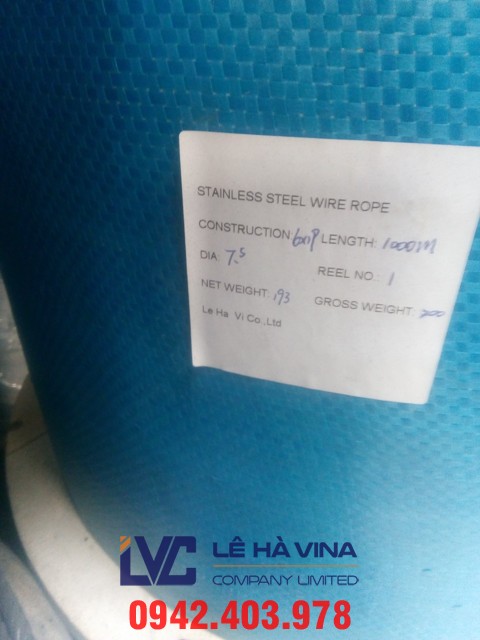 Cáp inox 304 6*12FC, cáp inox 304 6*12FC Trung Quốc, cáp inox, cáp inox 304, cáp thép inox 304