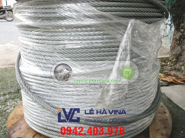 Cáp inox 304 6*19FC phi 12 Trung Quốc, Cáp inox 304 6*19FC, Cáp inox 304, Cáp inox 304 6*19FC phi 12, cap inox