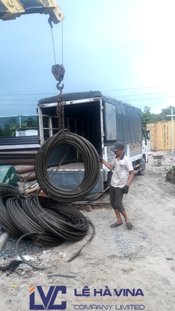 Cáp D36, Cáp thép, Sản phẩm cáp thép, cáp D36 của Hàn Quốc, thép cacbon, Công ty TNHH Lê Hà Vina, Giao cáp D36 cho nhiệt điện Trà Vinh