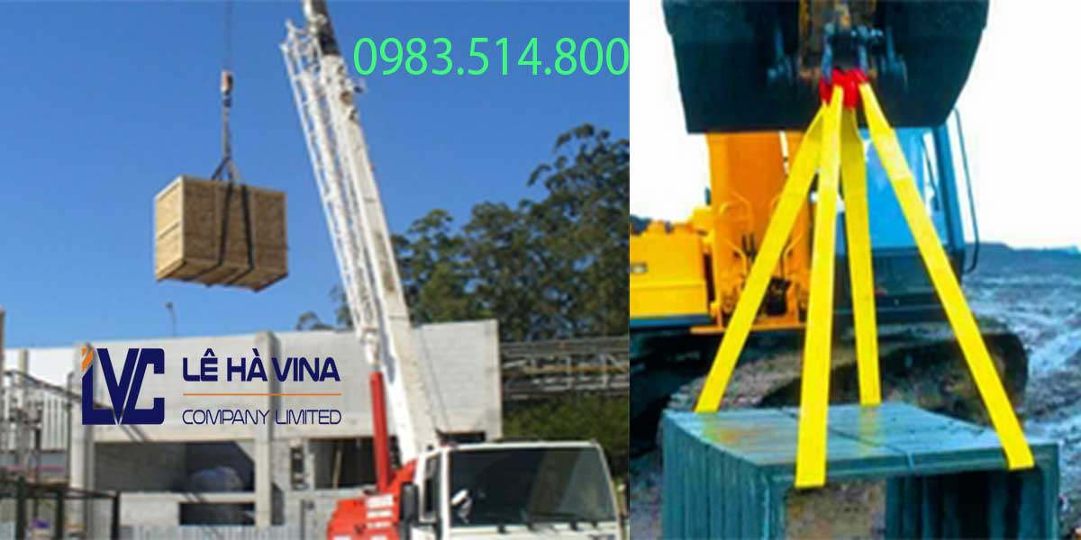 Dây cáp vải dùng cẩu hàng